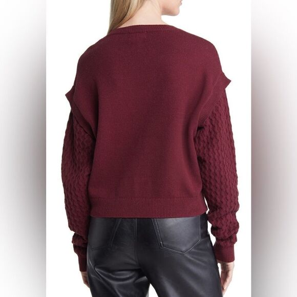NEW Open Edit Stitch Sleeve Cotton Blend Sweater Bunbury Women Small - Picture 5 of 12